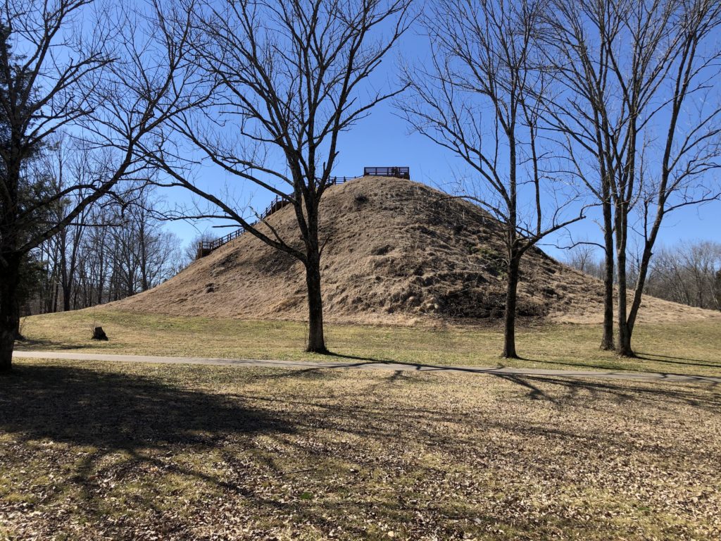 72 foot tall Indian Mound with no trees