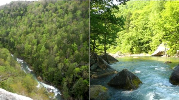 Chickmauga Gorge (left) Chickamauga Creek (right)
