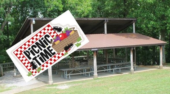 Tims Ford Picnic shelter #2 with "Picnic Time" clipart