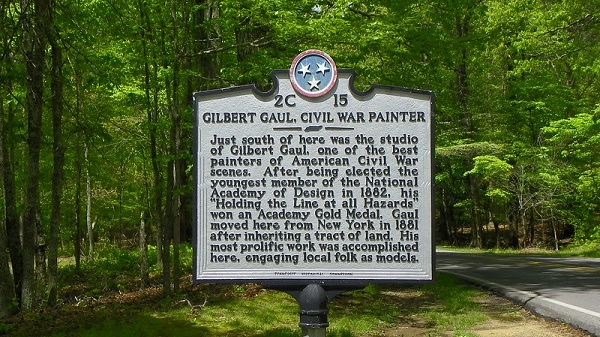 Tennessee historical plaque for Gilbert Gaul Painter