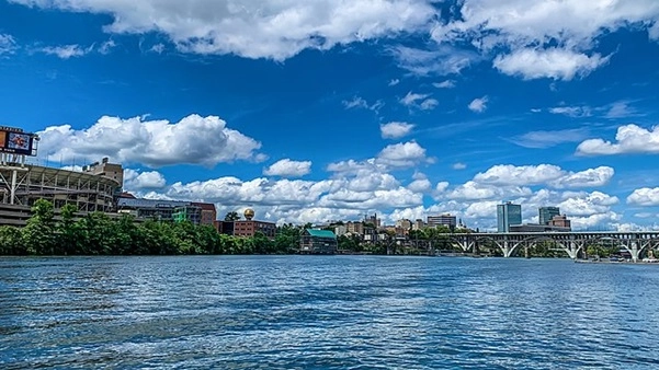 View of Knoxville TN skyline from the Tennessee River